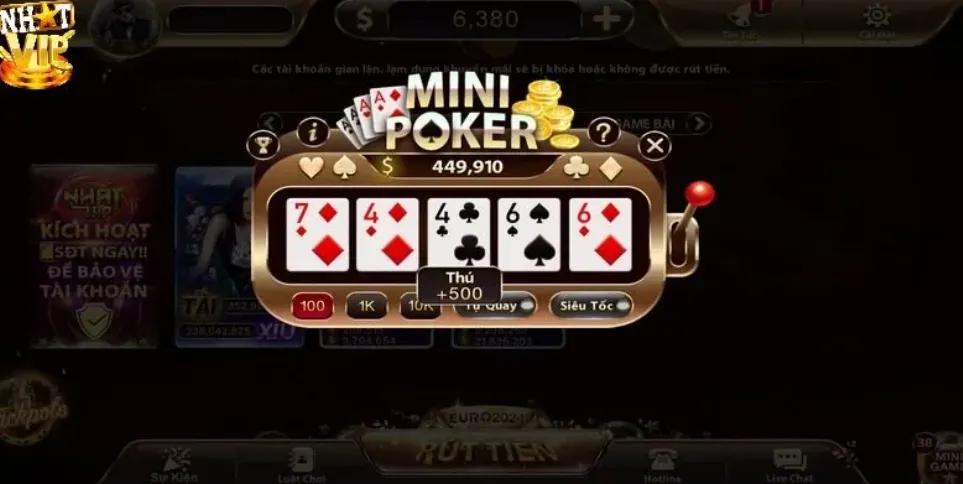 Các bước nhập cuộc vào sân chơi Mini poker của Nhatvip